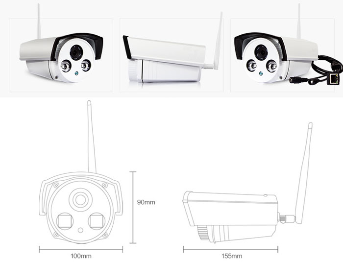 无线WiFi网络摄像外观尺寸